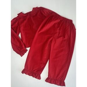 Girl's Royal Kidz Boutique Outfit Red Corduroy, Sz: 6 Christmas